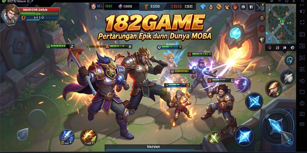 Tampilan gameplay seru di arena bertarung MOBA.