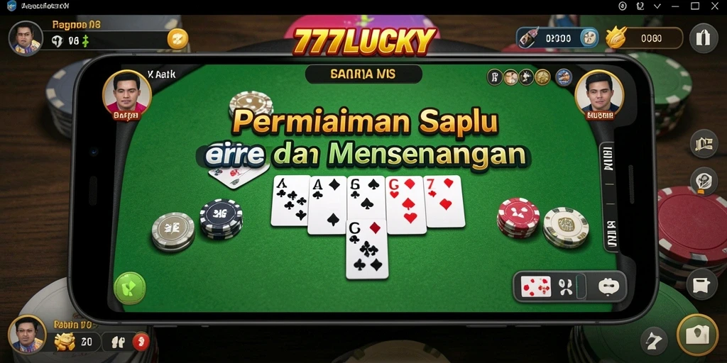 Tampilan seru gameplay Gaple di 777LUCKY.