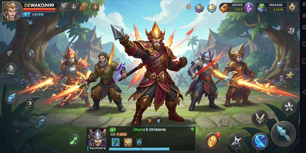 Gameplay seru DEWAKOIN99 dalam dunia fantasi MMORPG.