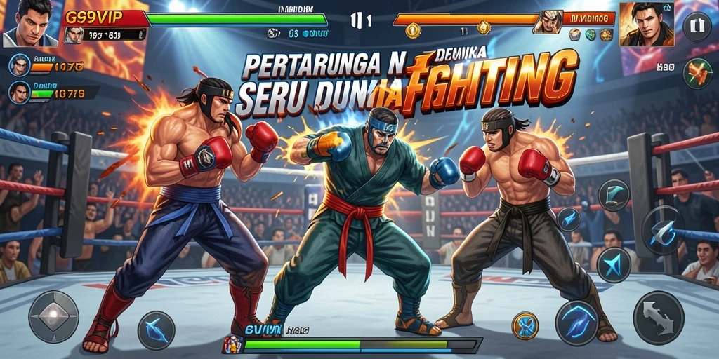 Gambaran pertarungan seru di G9VIP dengan aksi karakter yang dinamis.