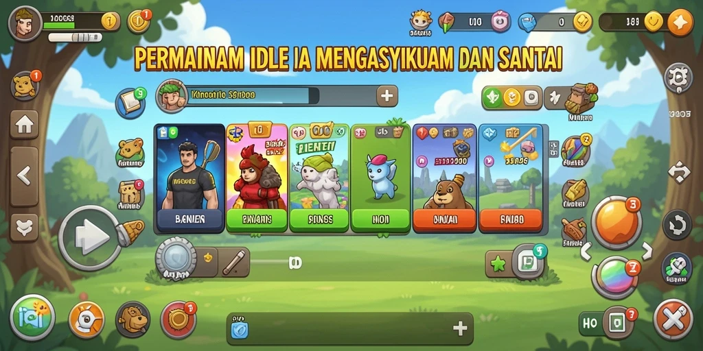 Tampilan gameplay HO3 yang menarik dengan elemen Idle yang menyenangkan.