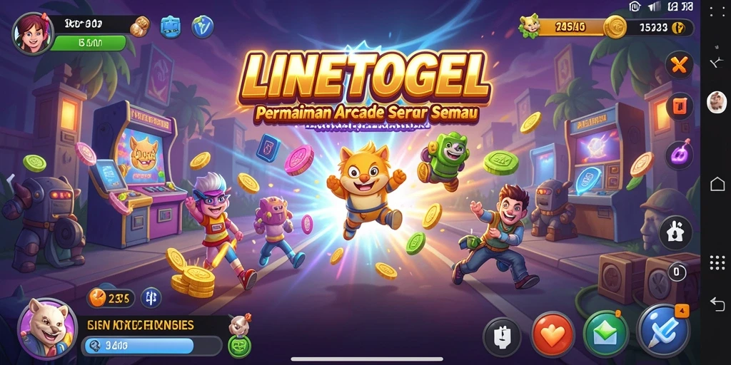 Screenshot menampilkan gameplay seru di LINETOGEL dengan efek visual menarik.