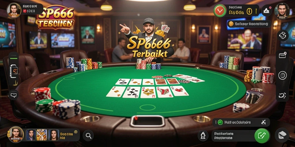 Screenshot gameplay SP666 menampilkan momen seru permainan poker.