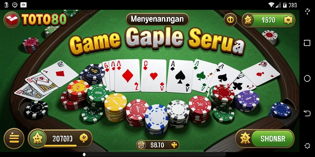 Screenshot TOTO80 menampilkan gameplay Gaple yang seru dan penuh tantangan.