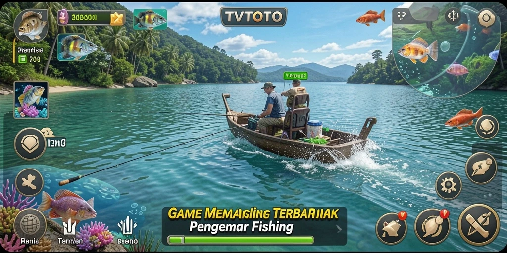Gameplay memancing yang seru dan menantang dalam TVTOTO.