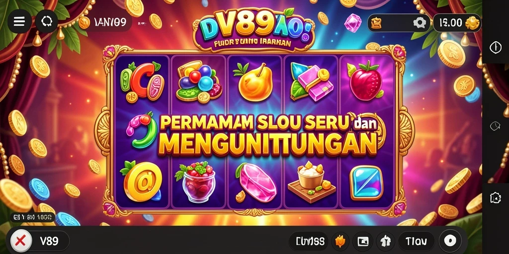 Tampilan gameplay Slot V89 yang menarik dan penuh warna.