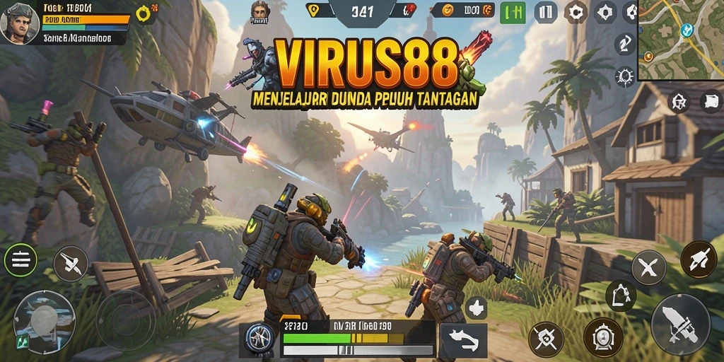 Screenshot gameplay <strong>VIRUS88</strong> menampilkan petualangan seru di dunia terbuka.