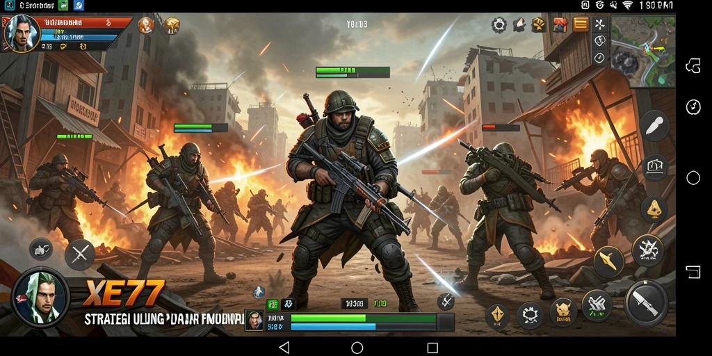 Tampilan seru dari gameplay strategi di XE77.