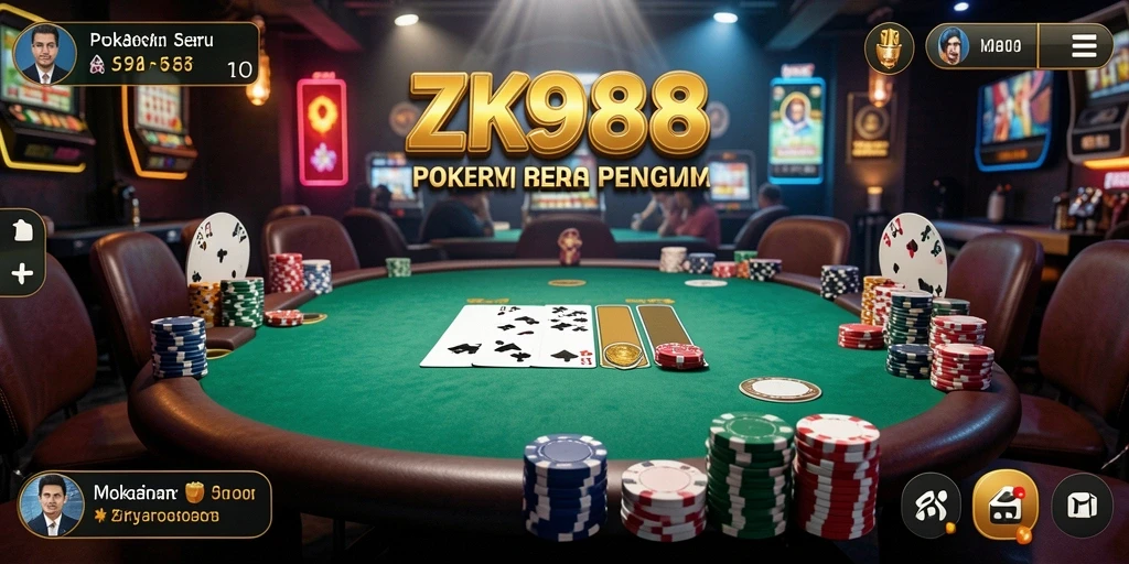 Tampilan gameplay Poker yang penuh aksi di ZK988.