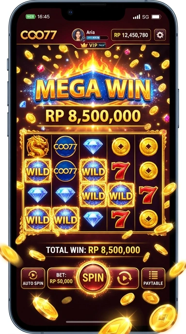 Tampilan aplikasinya di coo77 yang menarik dan informatif.